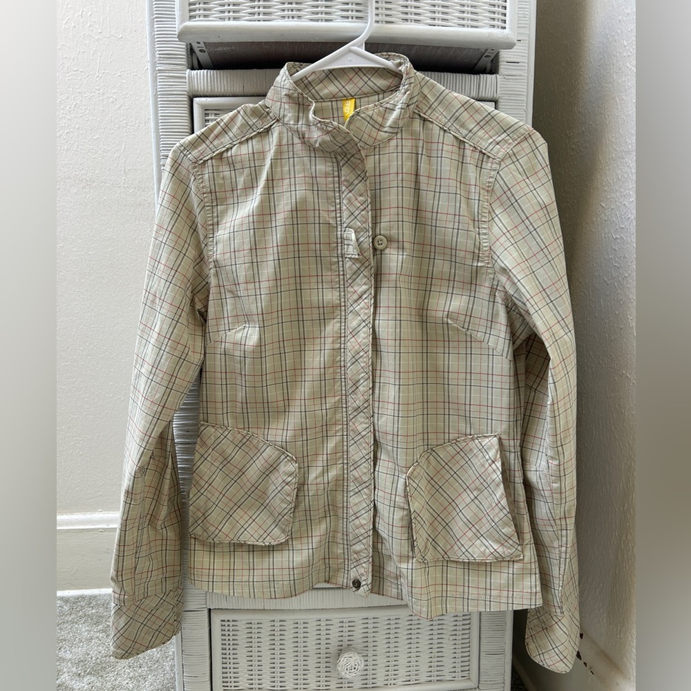 Lole Beige Plaid Utility Jacket